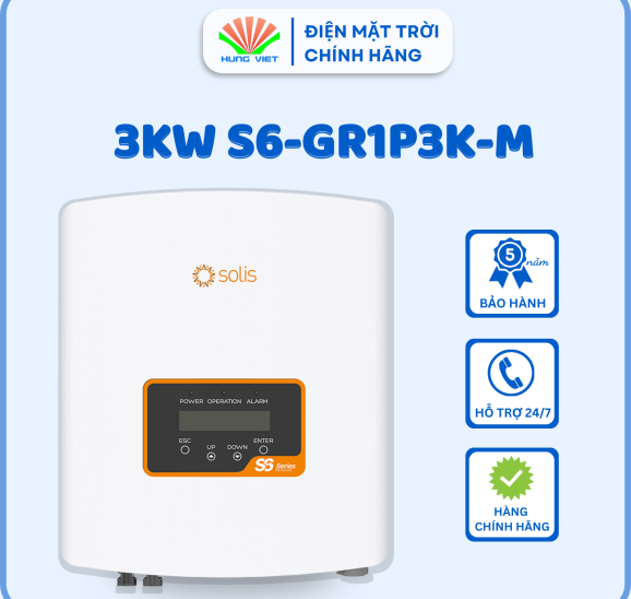 Inverter Mini Solis S6-GR1P3K-M - Inverter solis 1 pha 3KW